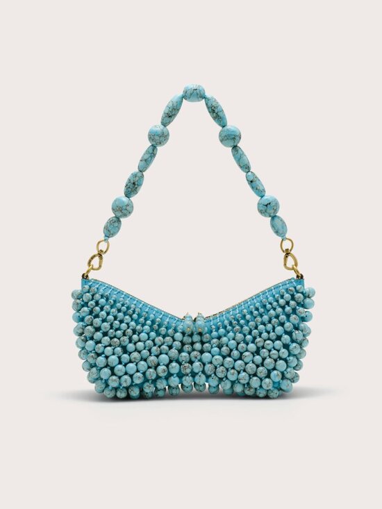 cult gaia Handbags - Brand New Cult Gaia Mercier Shoulder Bag Ibiza Turquoise Beaded Clutch NWT